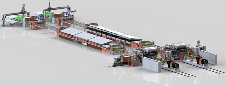 SPC地板一步法挤出生产线 SPC地板一步法挤出生产线